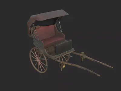  carriage animal-drawn vehicle passenger vehicle 3D model