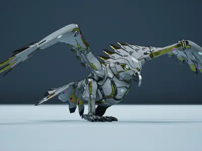 Sci-Fi Eagle Low-poly 3D model