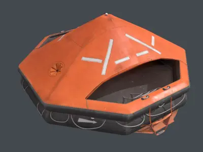 liferaft throw overboard (DK-16) 3D model