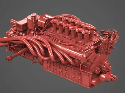 Ferrari 312P V12 Engine - 3 liter 3D model