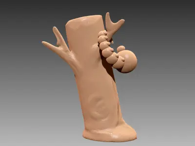 Weedle hanging on tree Pokemon OBJ STL 3D print model