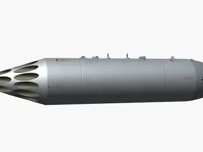 B8V1 Soviet 80mm Rocket Pod PBR Game Model Low-poly 3D model
