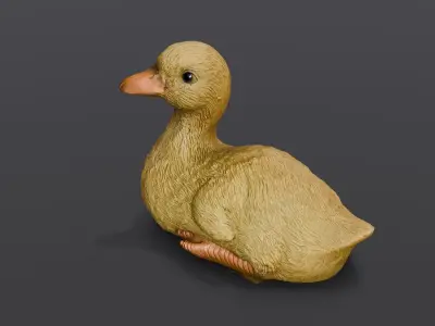 Cartoon Duck 3D Model  Low-poly 3D model