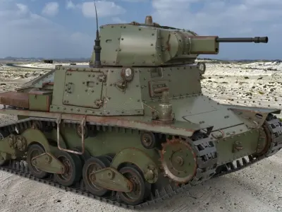 Tank L6 40 Green Ansaldo Fiat Italian Vray 3D model