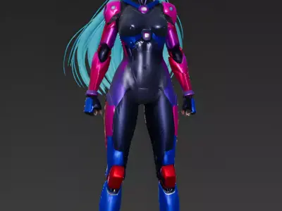The Azure Nova Cyber-Tactical Suit 3D Model Low-poly 3D model