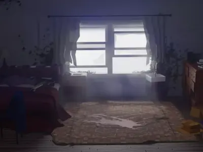 Abandoned room from The Last Of Us Part II Trailer Low-poly 3D model