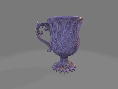 Gothic Cat Chalice Mug 3D print model
