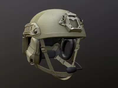 FAST Helmet and AMP Headset Low-poly 3D model