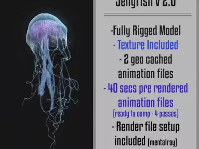 JELLYFISH v fully rigged 3D model