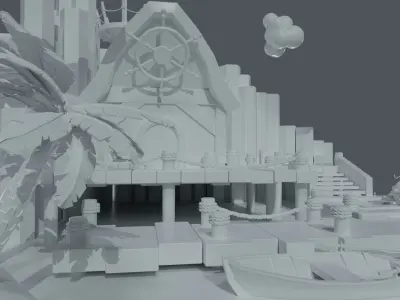 Pirate Den Low-poly 3D model