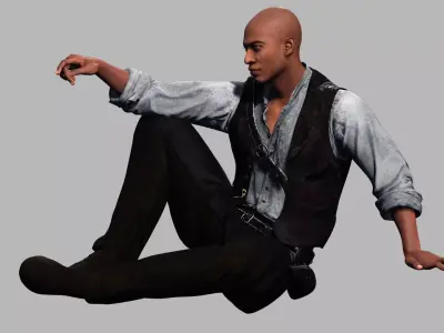 Marcus Cowboy Swagger Character with Attire Low poly Free low-poly 3D model