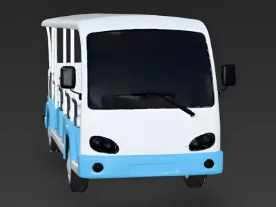 Breeze-Way Resort Shuttle Low Poly 3D Model Low-poly 3D model