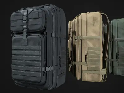 Tactical Military Backpack Pack Low-poly 3D model