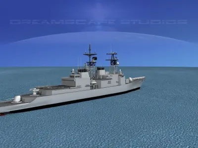 Spruance Class DD981 USS Hancock 3D model