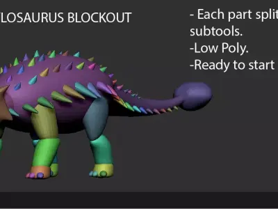 Ankylosaurus Blockout 3D model