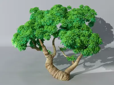 Cartoon tree 3D model