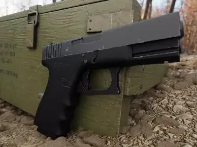 Glock 19 Low-poly 3D model