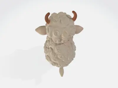 Cartoon sheep Low-poly 3D model