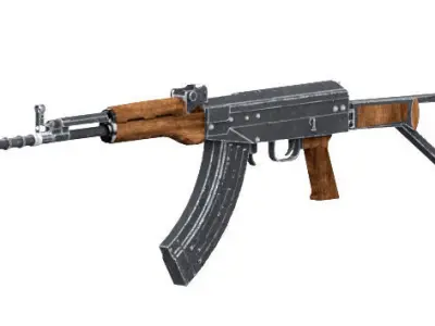 Low Poly Assault Rifle  BD-08 Ready to Use for  Game Low-poly 3D model