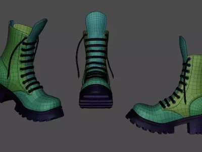 Military Boots-Subdiv-Low Poly 3D model