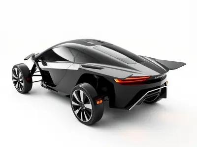 Sporty Urban Flying Car Model Pack Low-poly 3D model