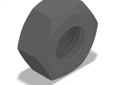 Hexagonal Nut M8 3D model