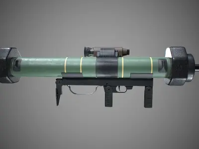 Portable rocket launcher MATADOR RGW-90 Low-poly 3D model
