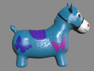 inflatable Horse toy kids Low-poly 3D model