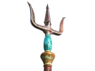 Trident of Poseidon Low-poly 3D model