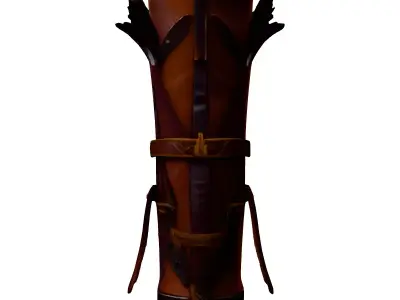 Medieval Leather Quiver with Arrows Low-poly 3D model