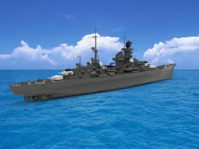warship 3D model