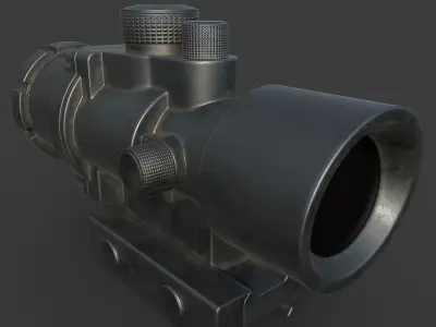 2x gun scope  Low-poly 3D model