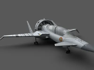 Fan jet Low-poly 3D model