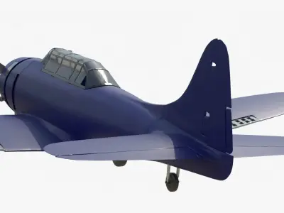realistic propeller plane 3D model