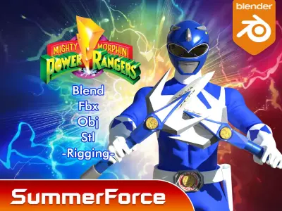 Blue Ranger - Mighty Morphin Power Ranger 3D model