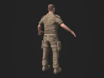 Soldier character - rookie marine grunt Low-poly 3D model