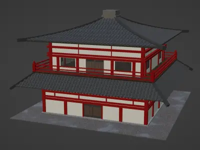 Chinese Two Floors Siheyuan 3D model