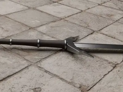 witcher-style sword Free low-poly 3D model