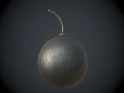 Black Cartoon Bomb 3D model