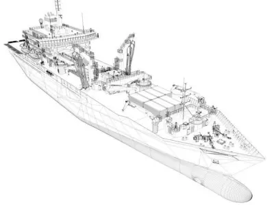 Naval re-supply ship RAS 3D model