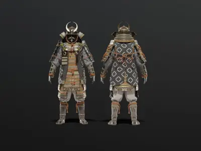 MEDIEVAL Japanese Samurai Rigged 3D model