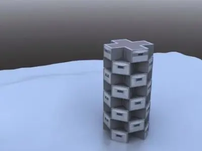 Futuristic military base from The Shifters of 2040 Low-poly 3D model