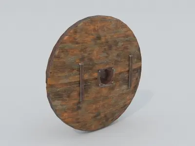 Wagon Wheel 5 Low-poly 3D model