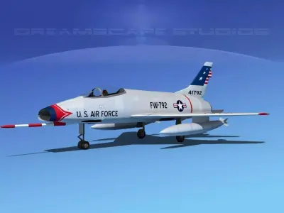 North American F-100D Super Sabre V11 USAF 3D model