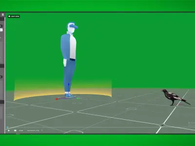 Asian Oriental Korean Magpie Bird Low-poly 3D model