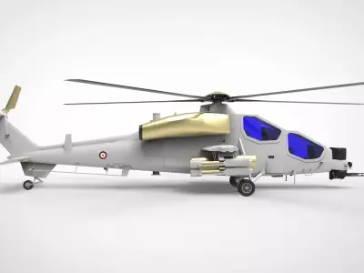 Agusta A129 Mangusta white brass 3D model