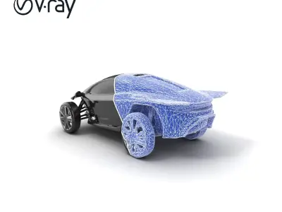 Sporty Urban Flying Car Model Pack Low-poly 3D model