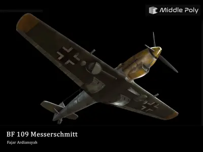BF - 109 Messerschmitt 3D Model Low-poly 3D model