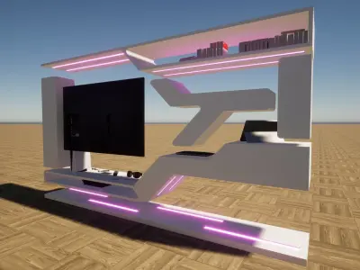 Estante de TV moderno estilo futurista Free 3D model