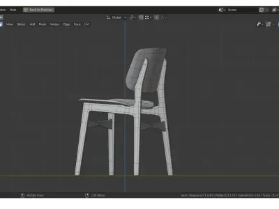 chair and table Free 3D model